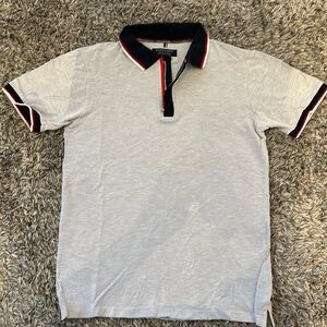 DENIM & FLOWER Zipper Light gray Polo